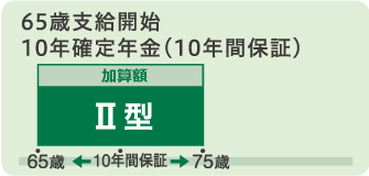 確定年金Ⅱ型は65歳から年金を受け取れる10年保証付きのタイプです