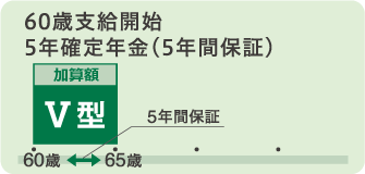 確定年金Ⅴ型は60歳から年金を受け取れる5年保証付きのタイプです