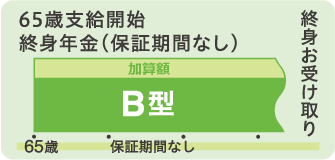 終身年金B型は保証期間のない終身お受け取りタイプです